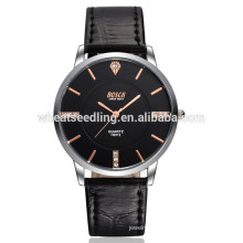 China supplier high quality ultra thin band mens watch leather